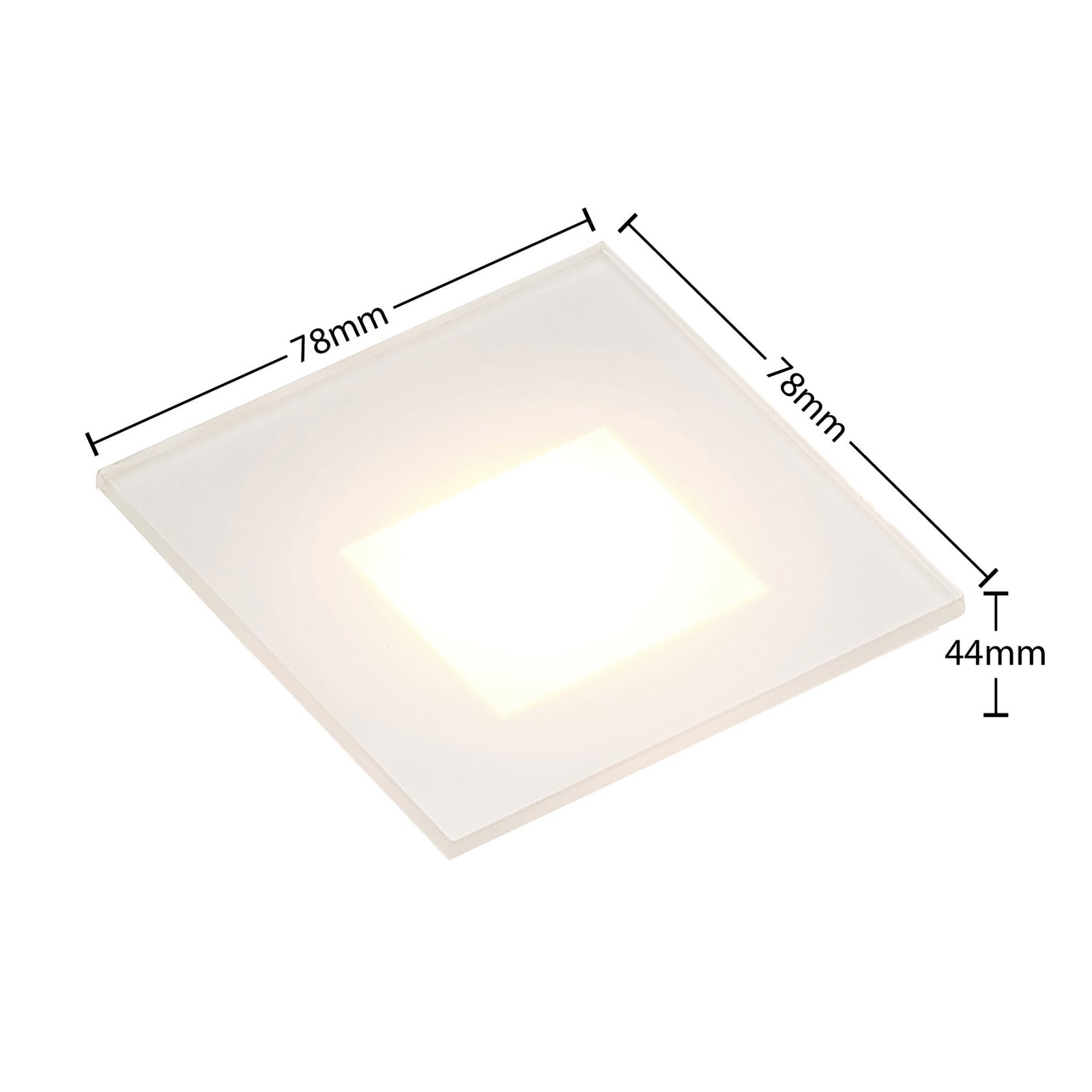 LED vegginnbyggingslampe Vexi hvit 7,8x7,8 cm dimbar CCT side