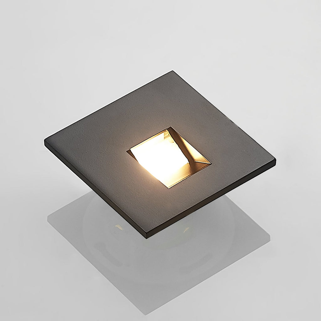 LED vegginnbyggingslampe Vexi kantet svart aluminium i veggprofil