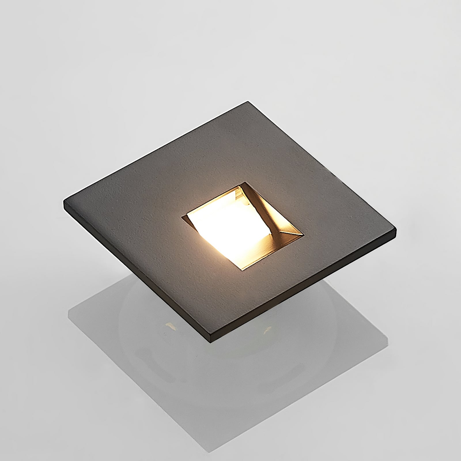 LED vegginnbyggingslampe Vexi kantet svart aluminium i veggprofil