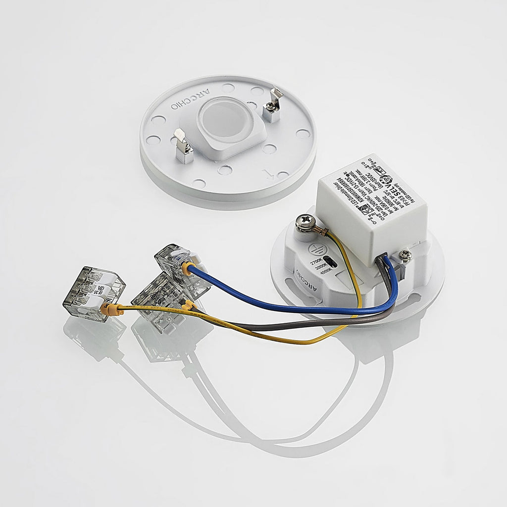 LED vegginnbyggingslampe Vexi rund hvit aluminium aluminium materiale