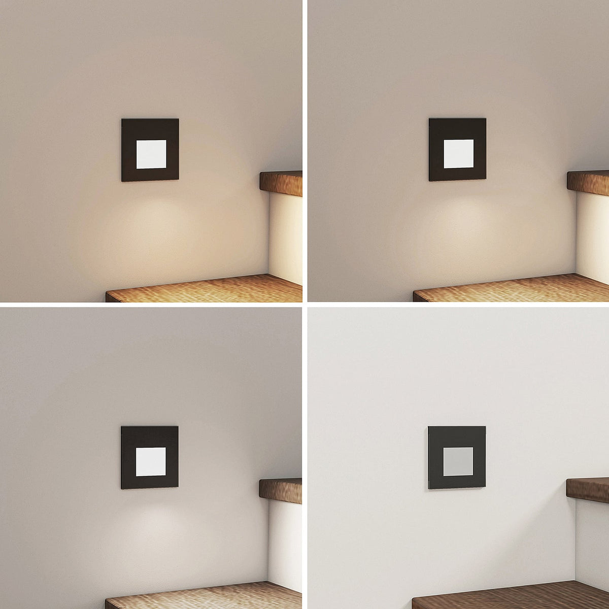 LED vegginnbyggingslampe Vexi svart detalj av materialer