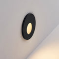 LED vegginnbyggingslampe Wall 68R RD aluminium svart forfra