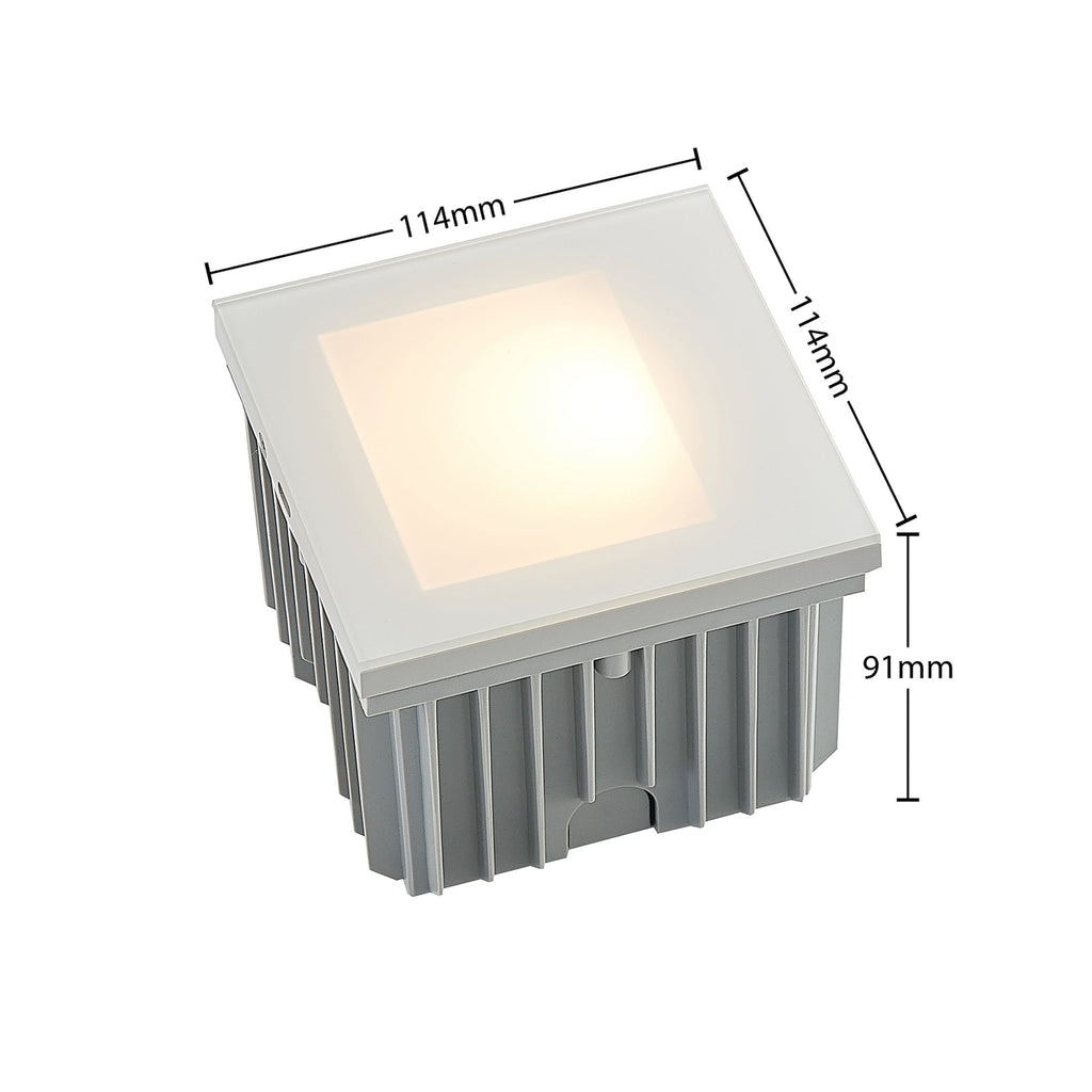 LED vegginnbyggingslampe Zamo hvit 11 cm dimbar IP65 nærbilde av lyskilde