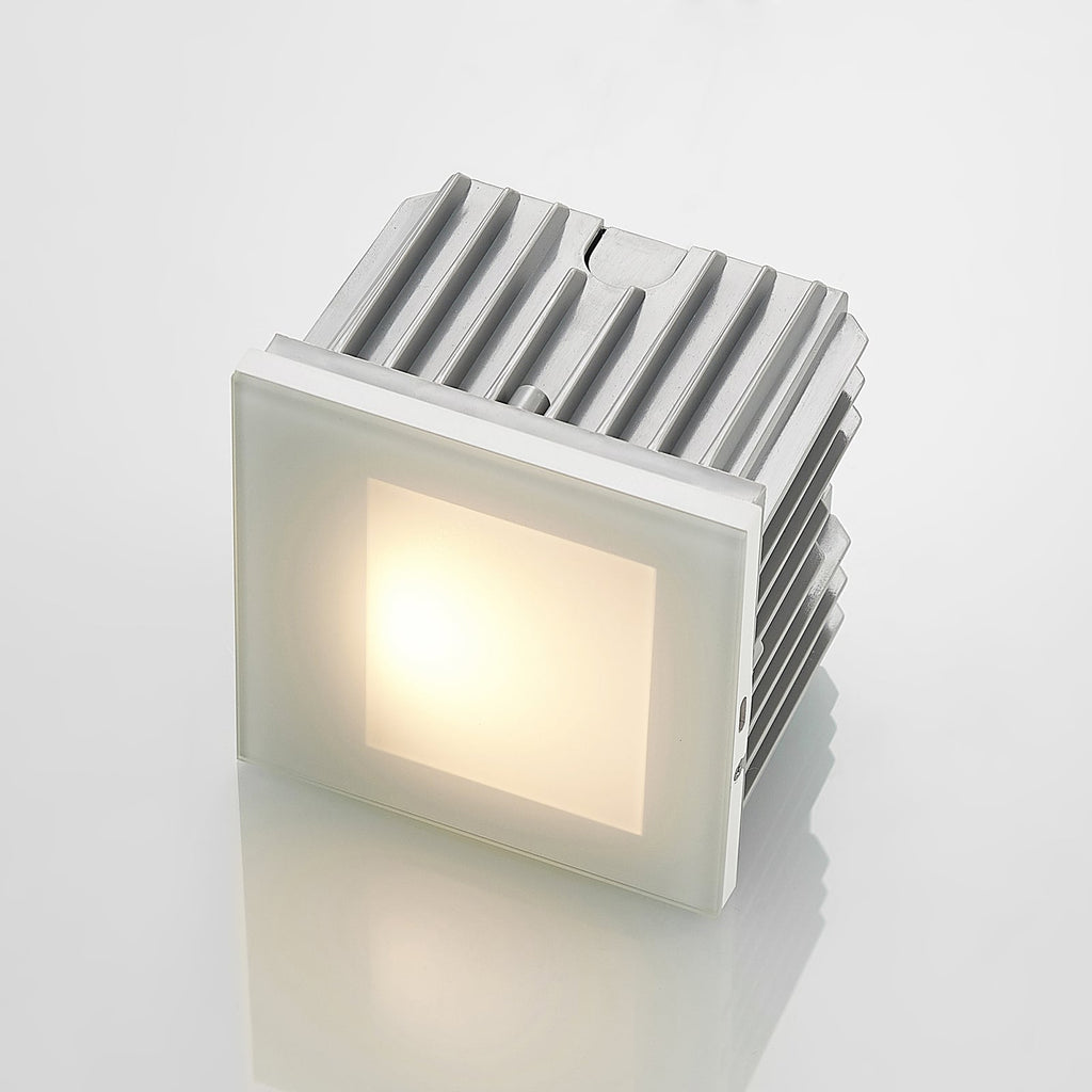 LED vegginnbyggingslampe Zamo hvit 11 cm dimbar IP65 sideprofil