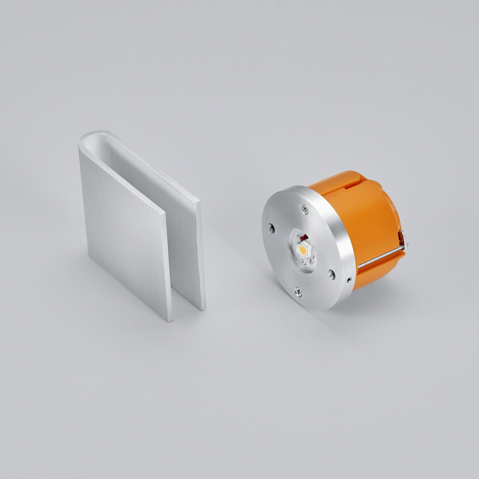 LED vegginnbyggingsspot indirekte lys aluminium 9,7W - Helestra detalj