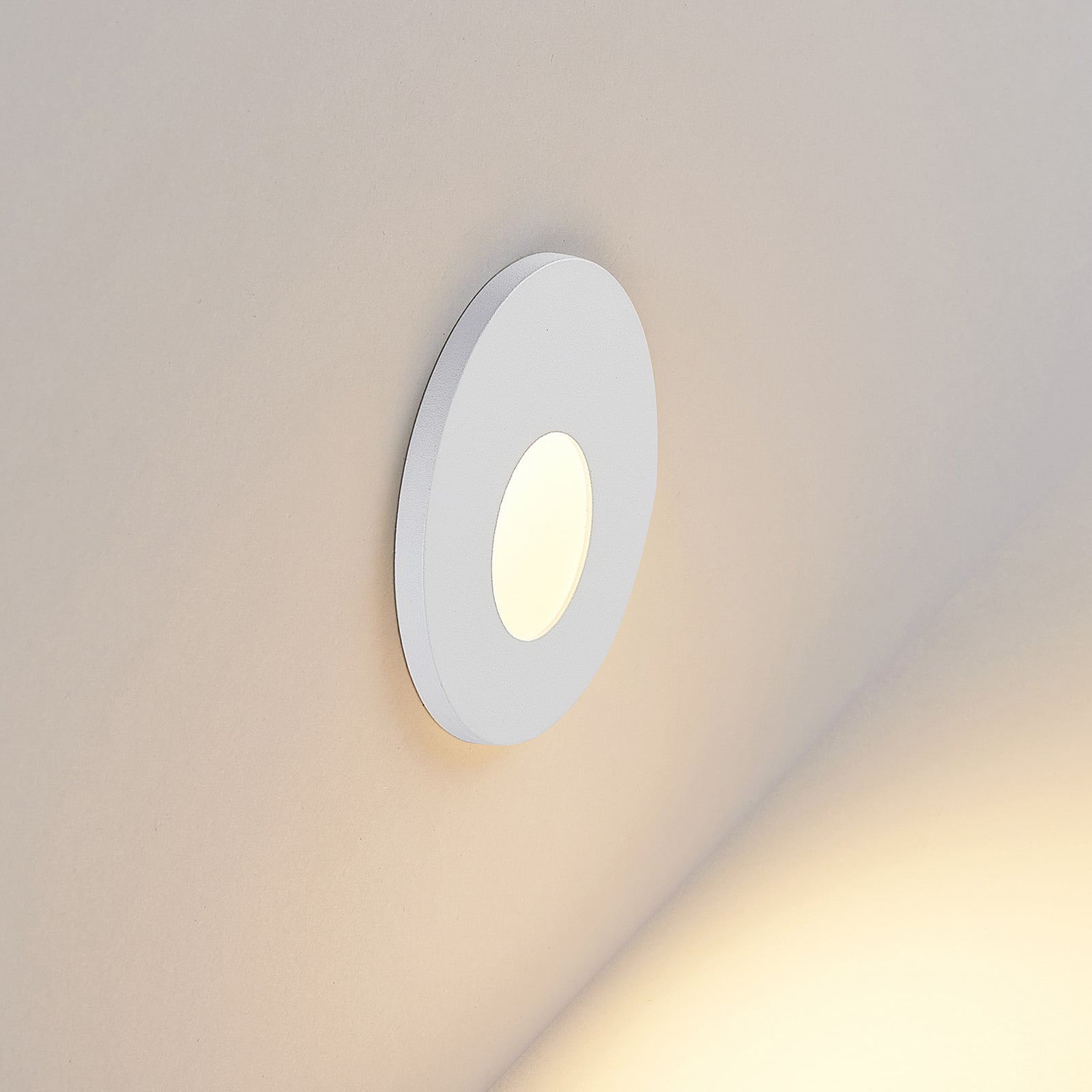 LED vegginnbyggingsspot dimbar hvit aluminium CCT Ø7,5 cm - Molto Luce forfra