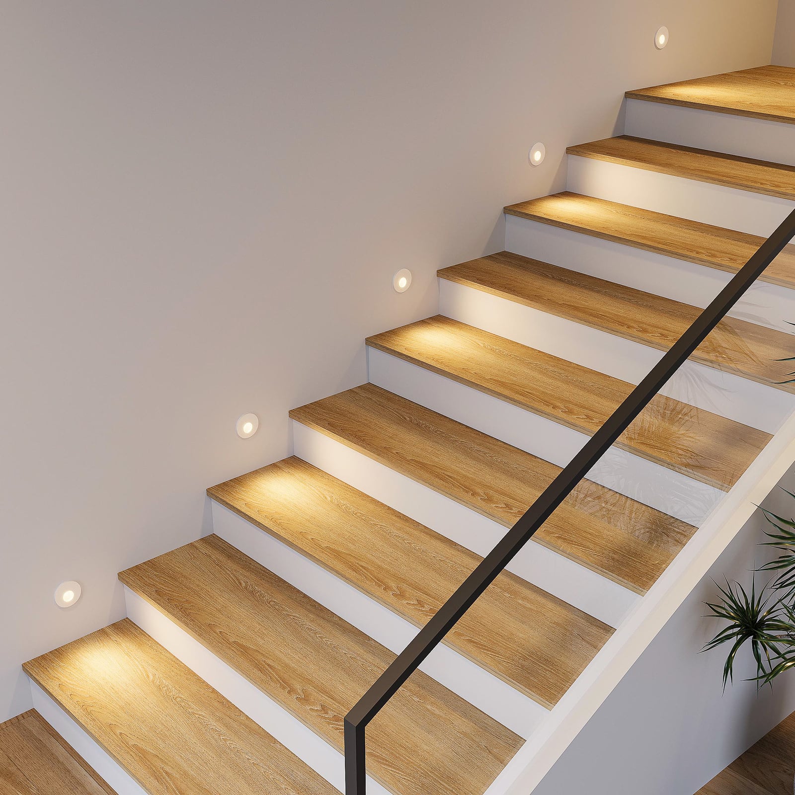 LED vegginnbyggingsspot dimbar hvit aluminium CCT Ø7,5 cm - Molto Luce bakside