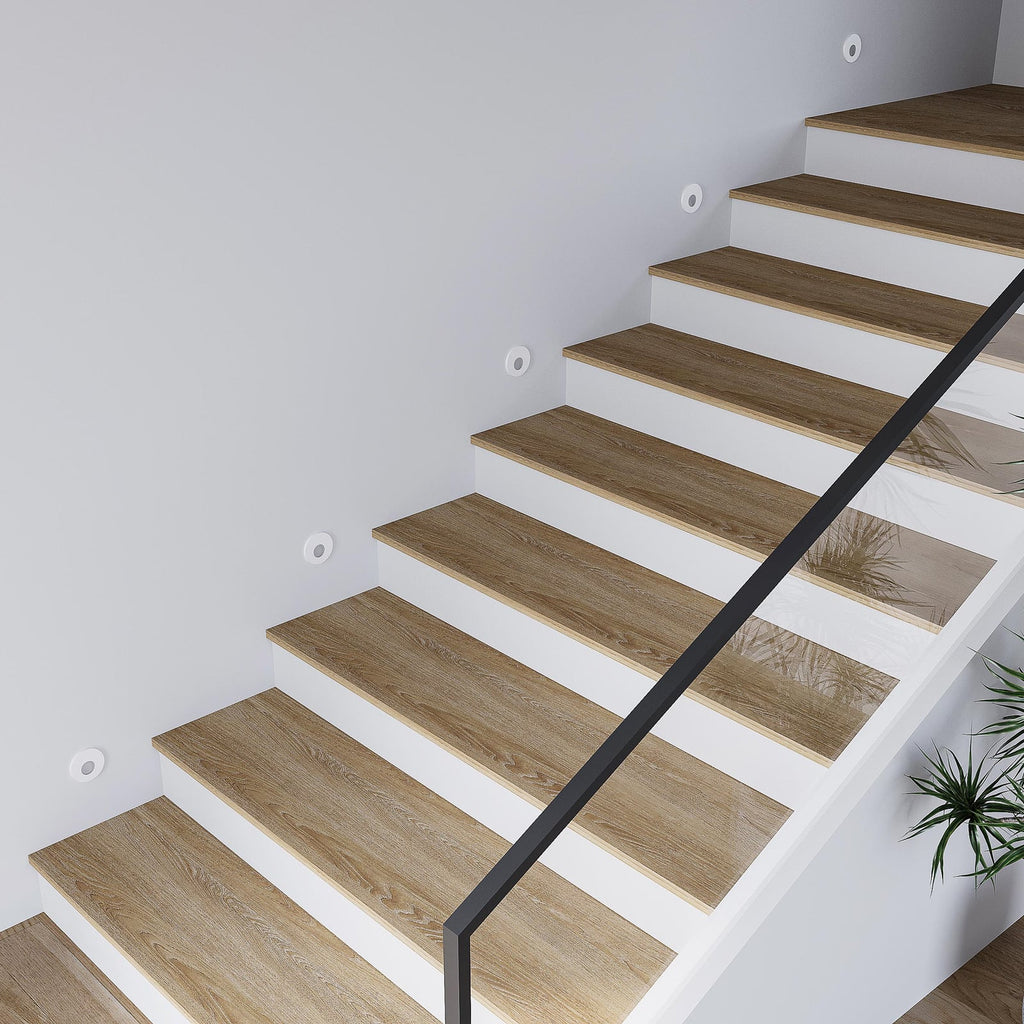 Detalj av LED vegginnbyggingsspot dimbar hvit aluminium CCT Ø7,5 cm - Molto Luce