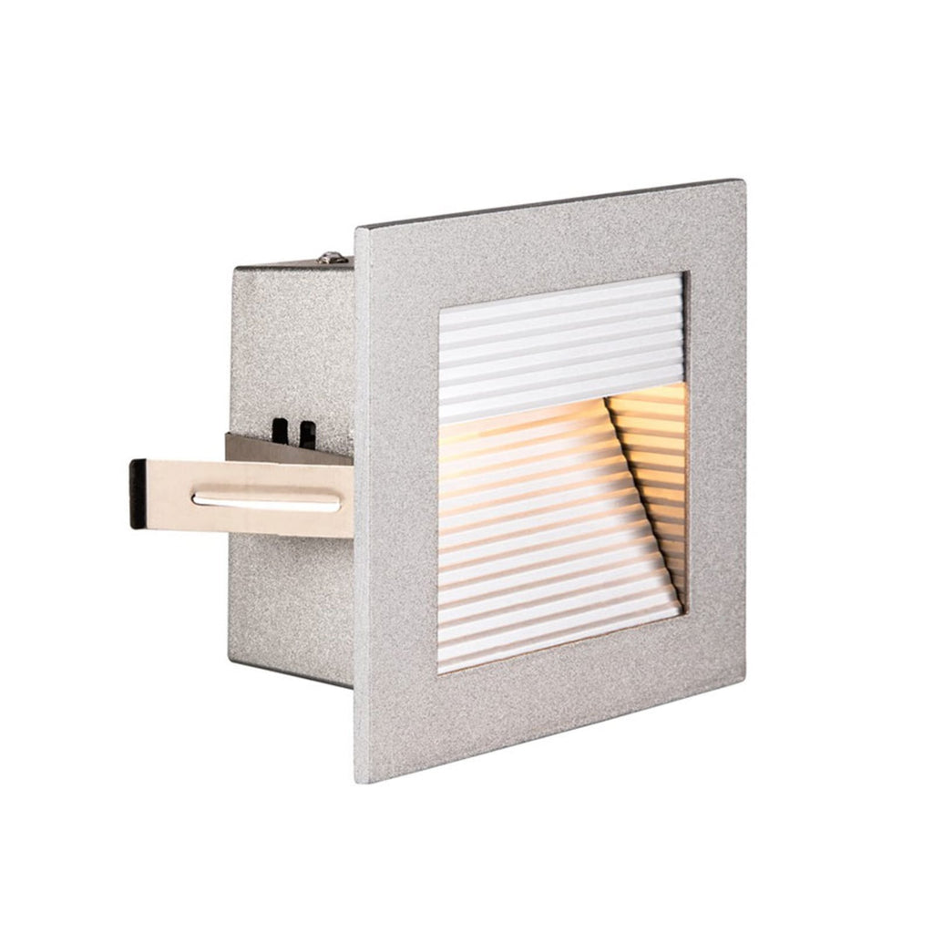 LED vegginnbyggingsspot Frame Curve sølv 9x9 cm bakside