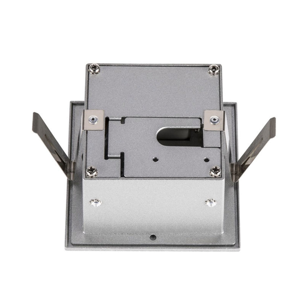 Montert LED vegginnbyggingsspot Frame Curve sølv 9x9 cm i vegg