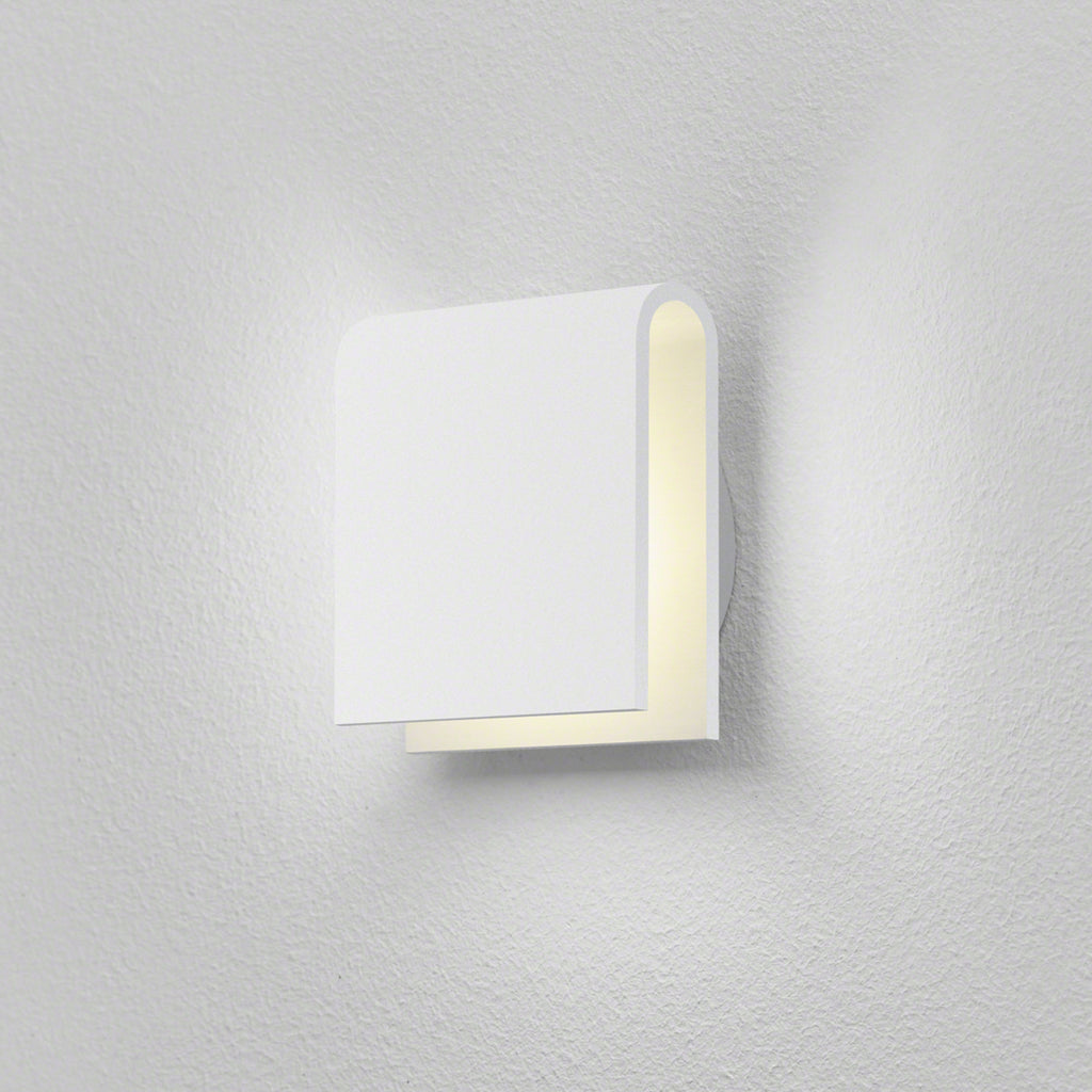 LED vegginnbyggingsspot indirekte hvit aluminium 9,7W montert