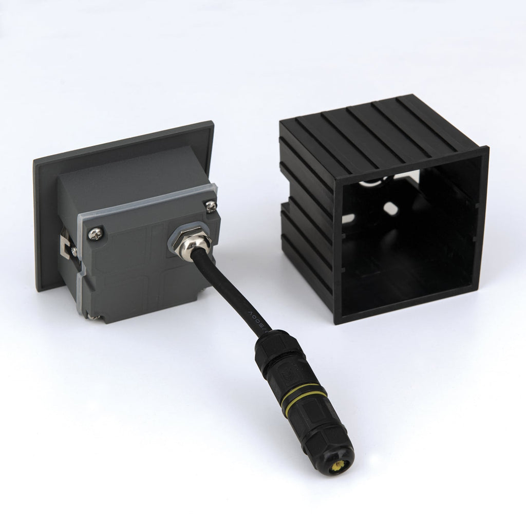 LED vegginnbyggingsspot Loro antrasitt aluminium innbyggingsboks