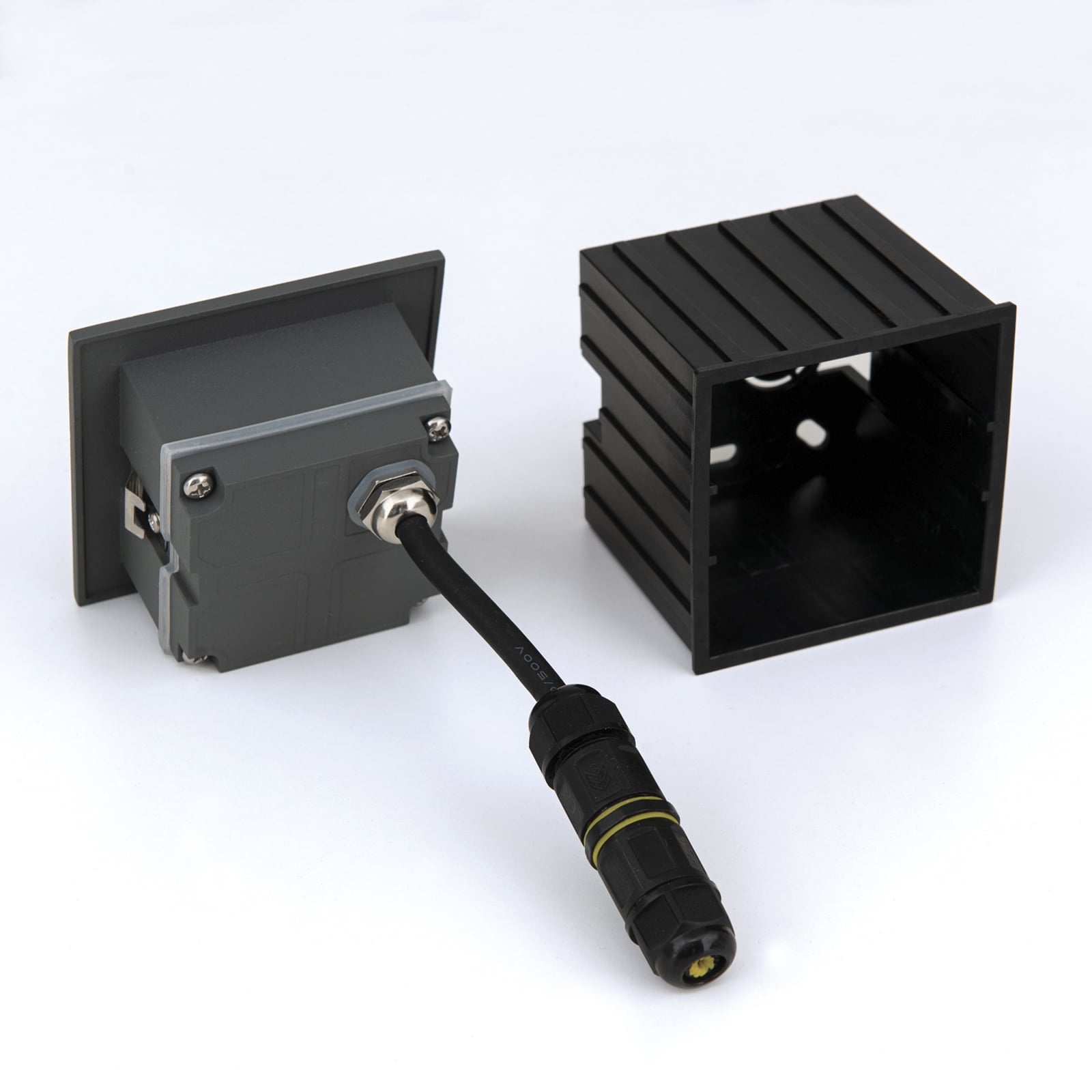 LED vegginnbyggingsspot Loro antrasitt aluminium innbyggingsboks