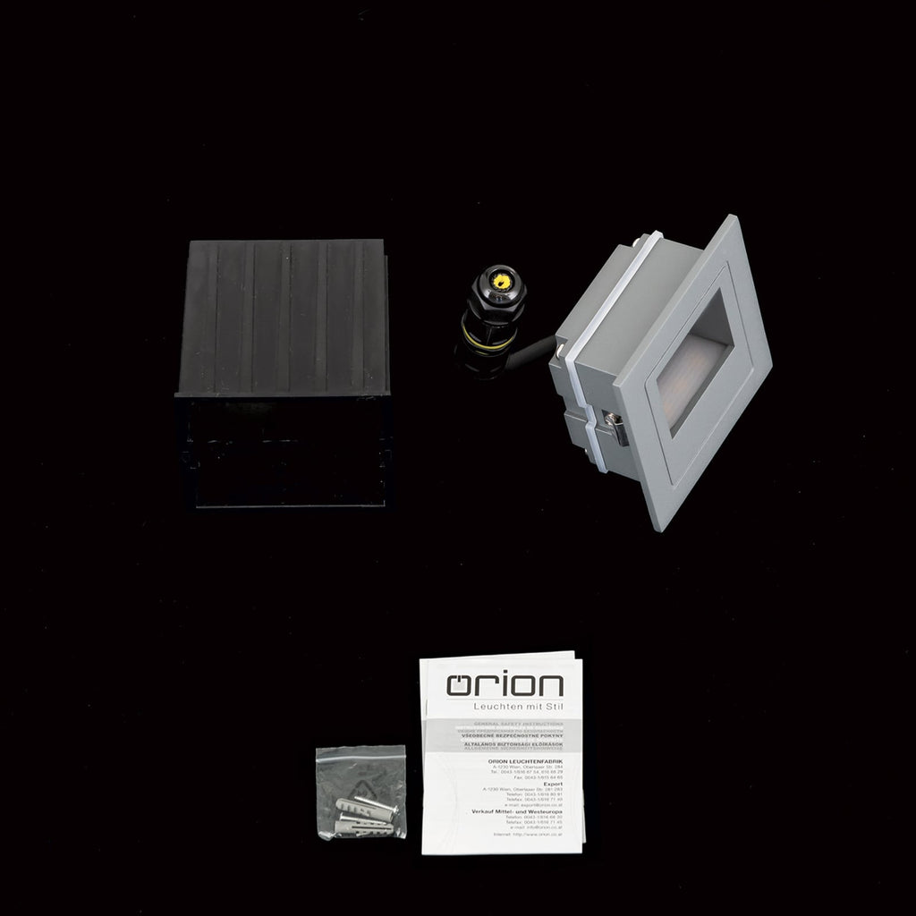 LED vegginnbyggingsspot Loro antrasitt aluminium IP65-tilkoblingsboks
