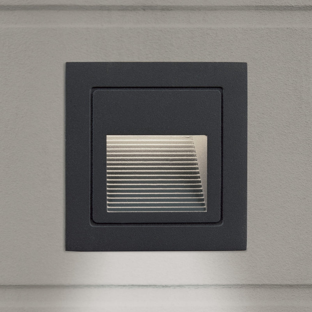 LED vegginnbyggingsspot Loro antrasitt aluminium montert