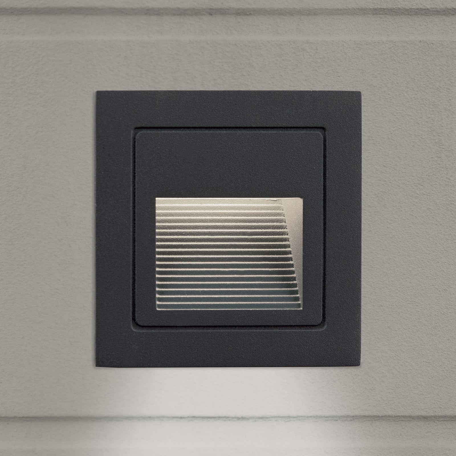 LED vegginnbyggingsspot Loro antrasitt aluminium montert