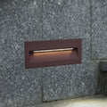 LED vegginnbyggingsspot Loya rustfarget 23x8 cm forfra