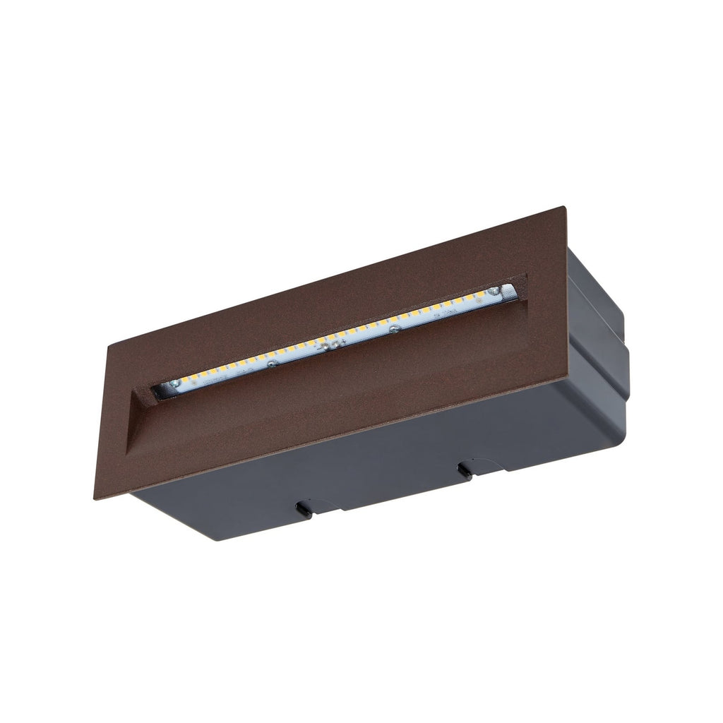 LED vegginnbyggingsspot Loya rustfarget 23x8 cm montert