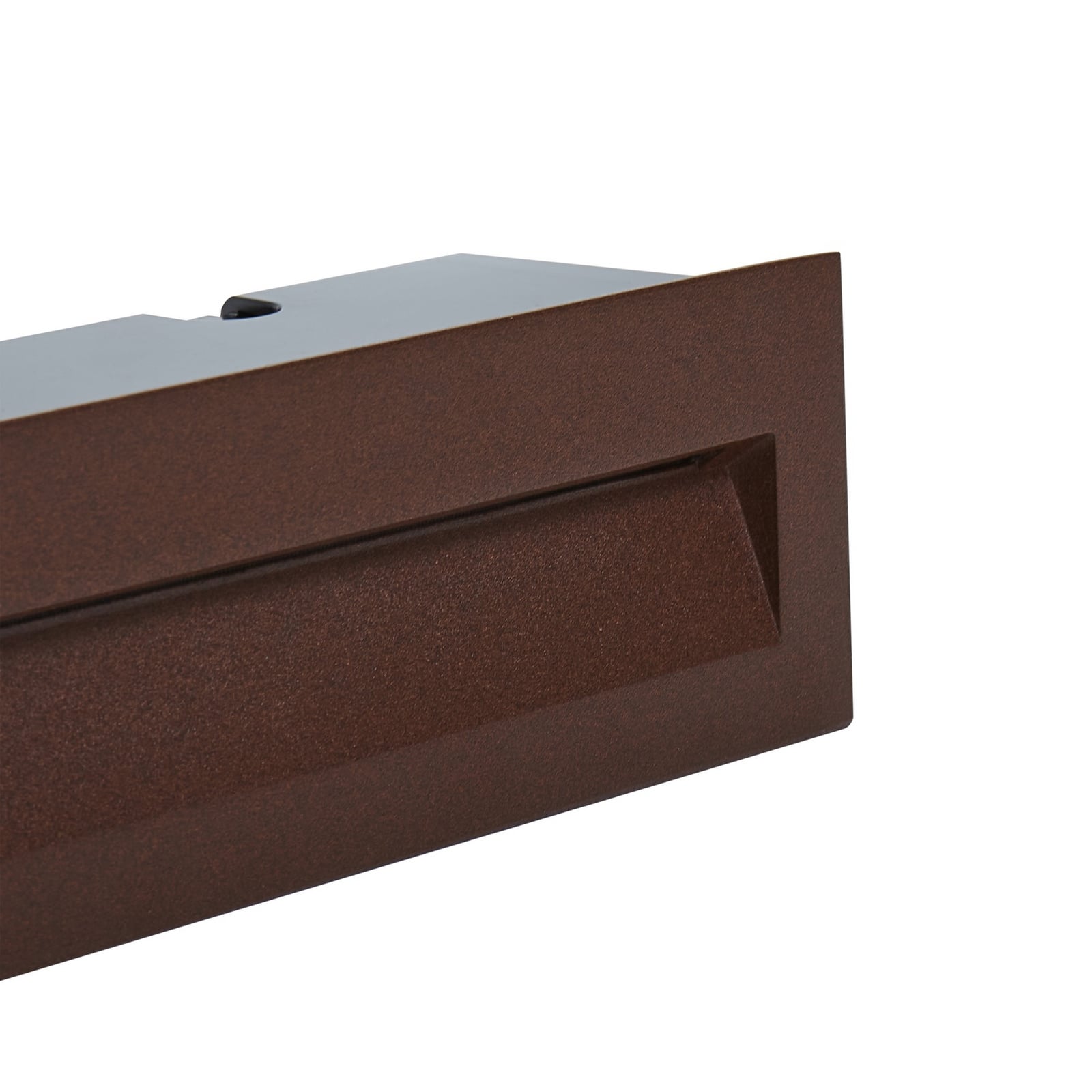 LED vegginnbyggingsspot Loya rustfarget 23x8 cm side