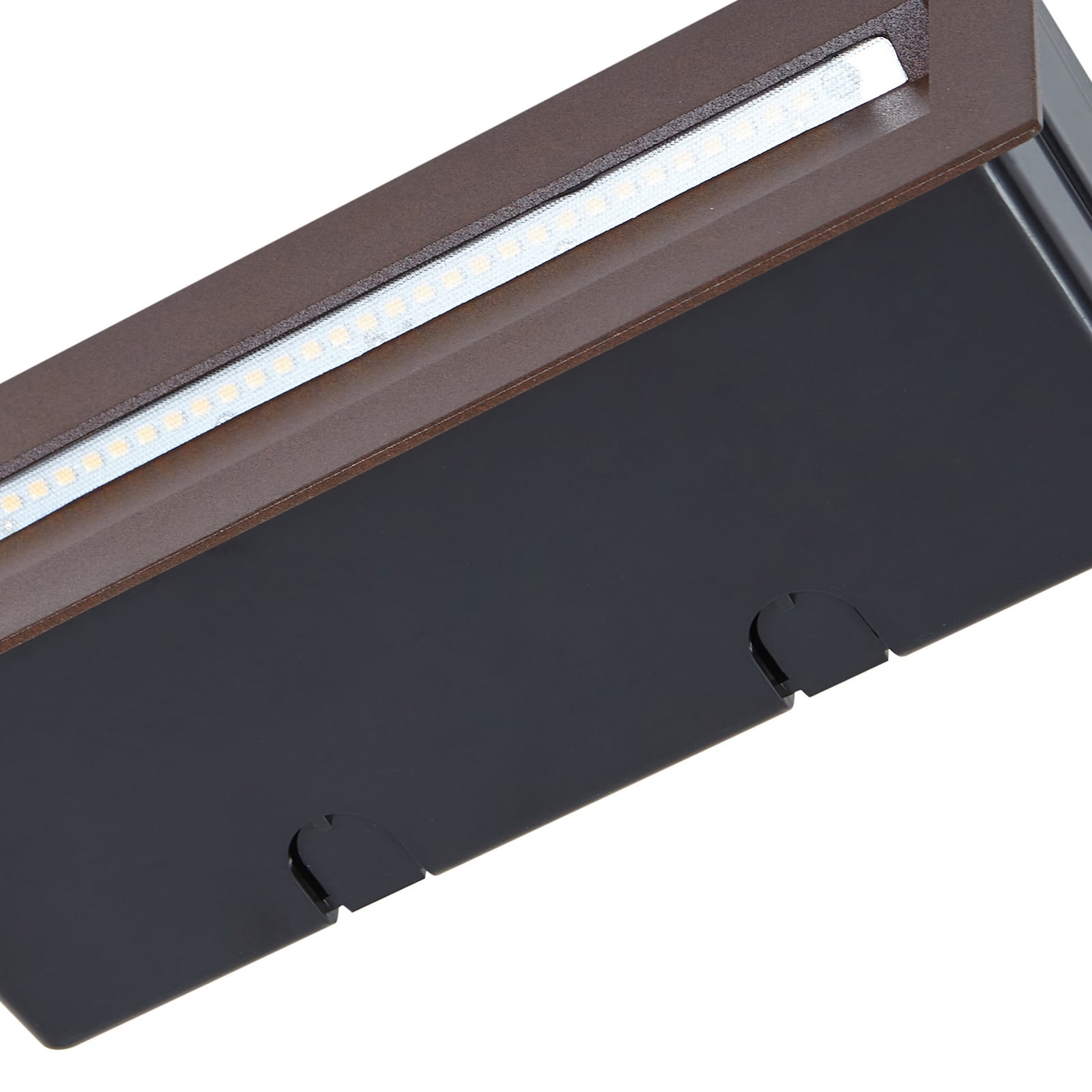 LED vegginnbyggingsspot Loya rustfarget 23x8 cm lysbilde