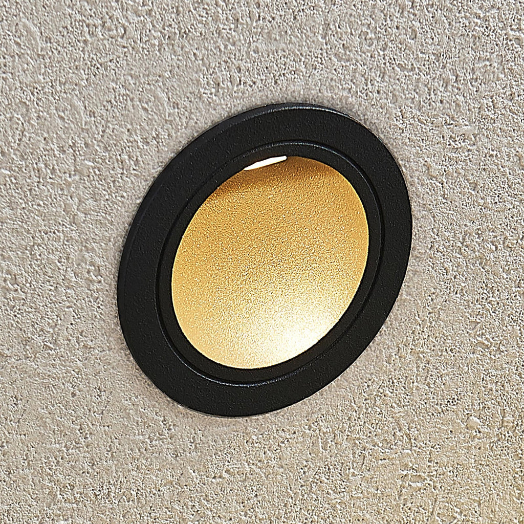 LED vegginnbyggingsspot Pordis rund antrasitt sideprofil