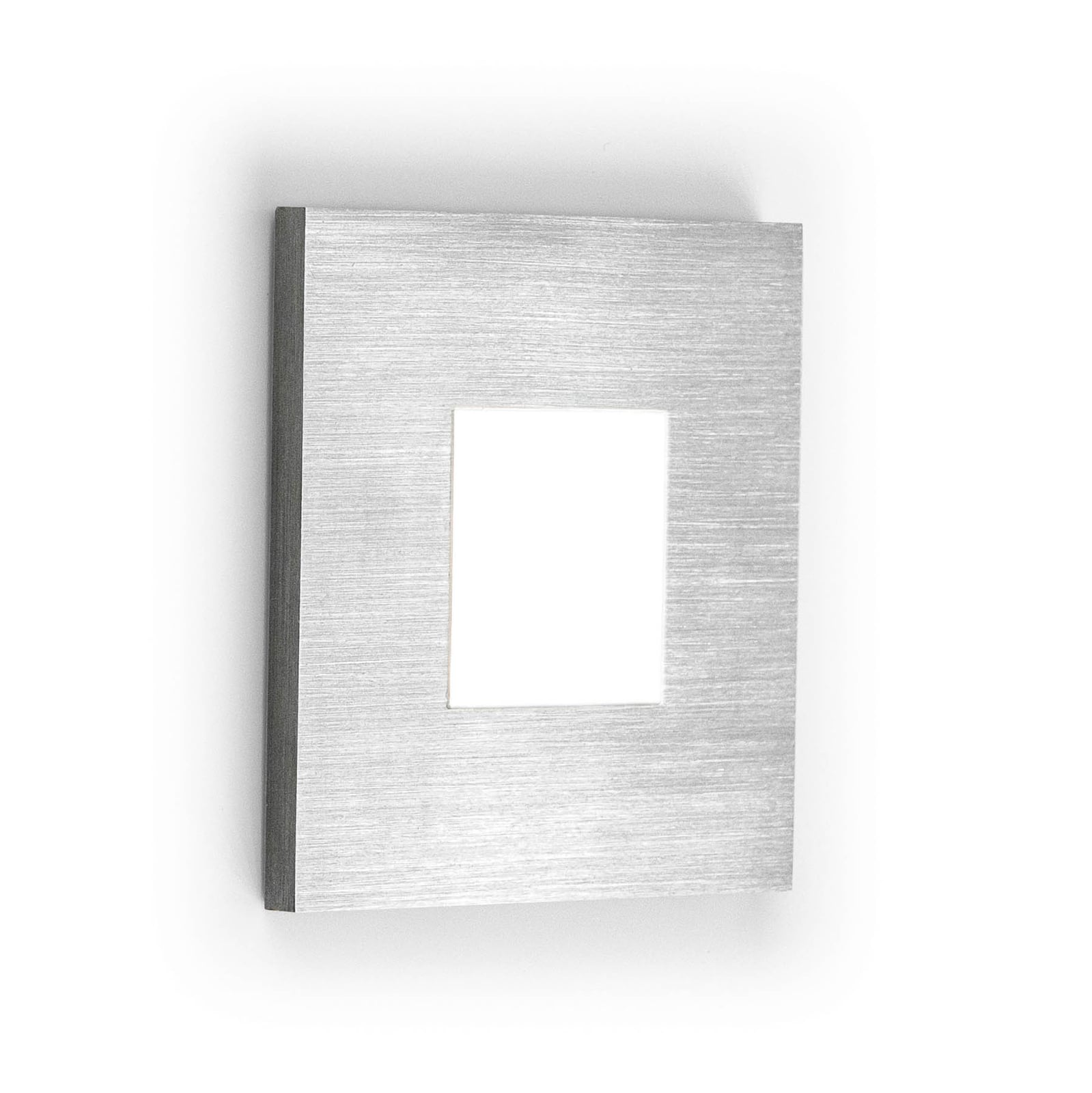 LED vegginnbyggingsspot rustfritt stål 7,6x7,6 cm IP44 - EVN forfra