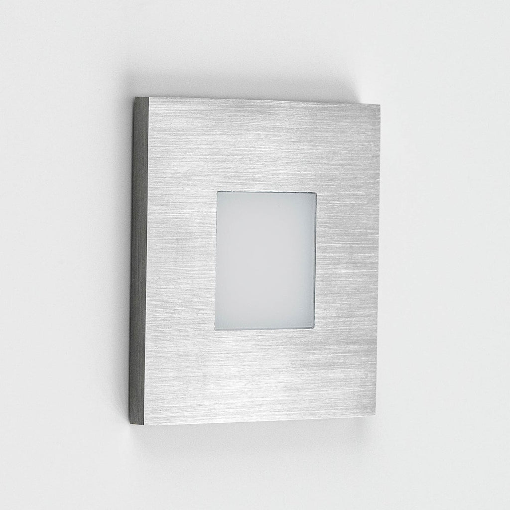 LED vegginnbyggingsspot rustfritt stål 7,6x7,6 cm IP44 - EVN bakside