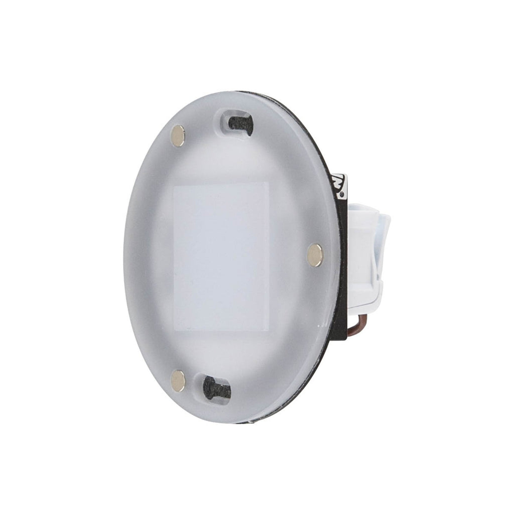 Nærbilde av magnetisk ramme på LED vegginnbyggingsspot rustfritt stål 7,6x7,6 cm IP44 - EVN