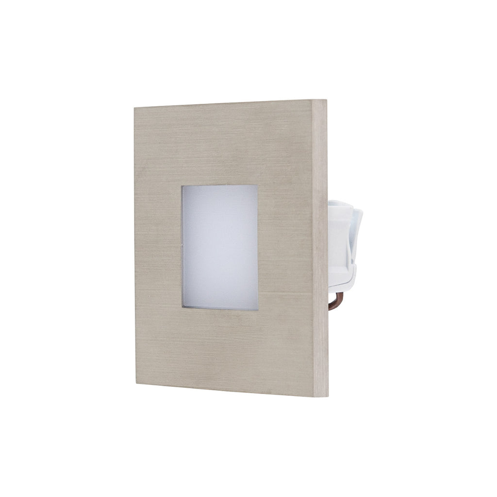 LED vegginnbyggingsspot rustfritt stål 7,6x7,6 cm IP44 - EVN lysfordeling
