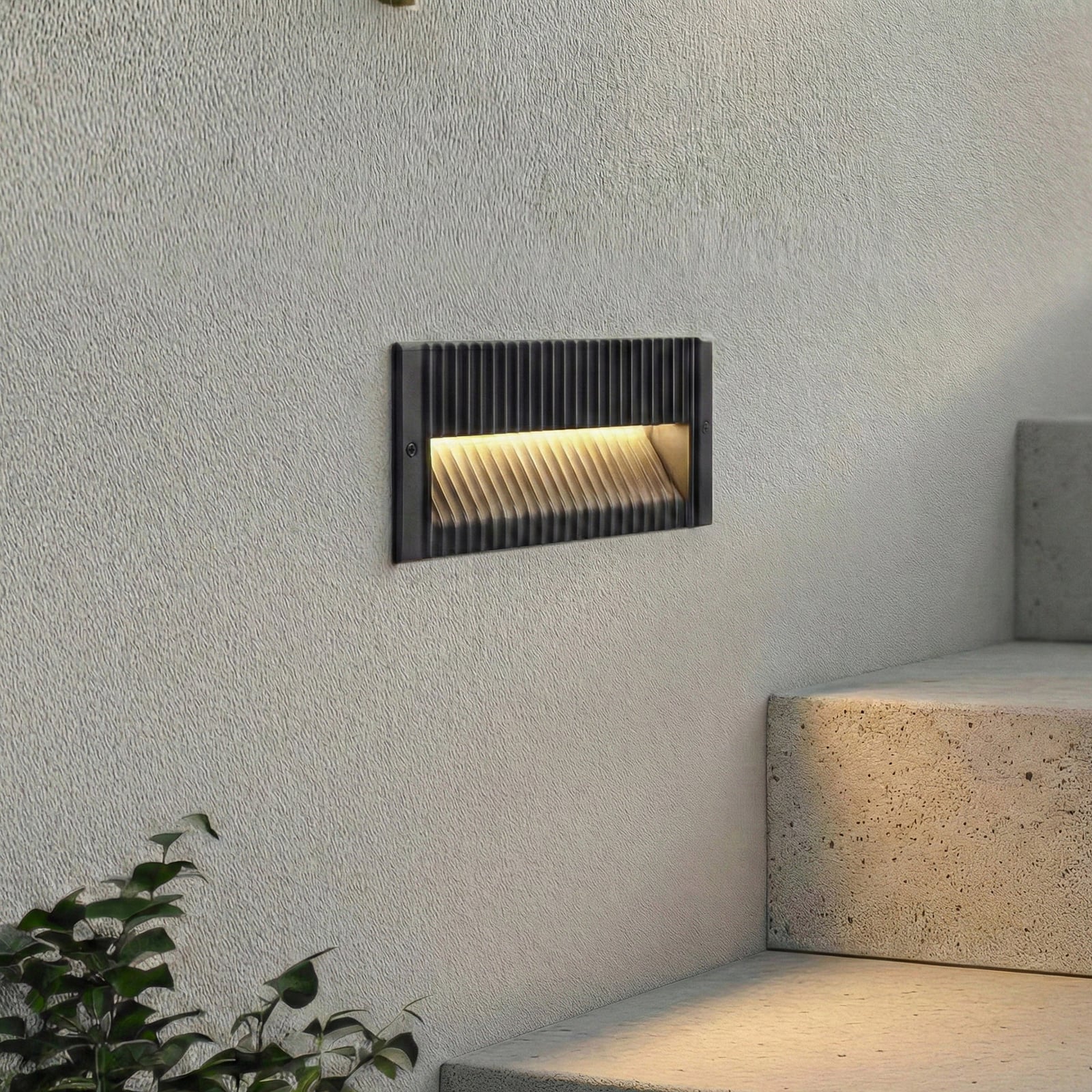 LED vegginnbyggingsspot Tavion antrasitt 25 cm IP65 forfra