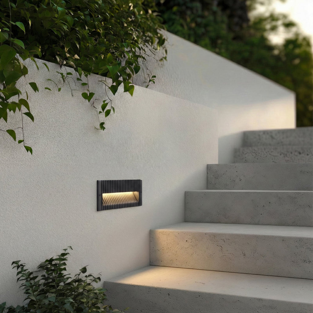 LED vegginnbyggingsspot Tavion antrasitt 25 cm IP65 bakside