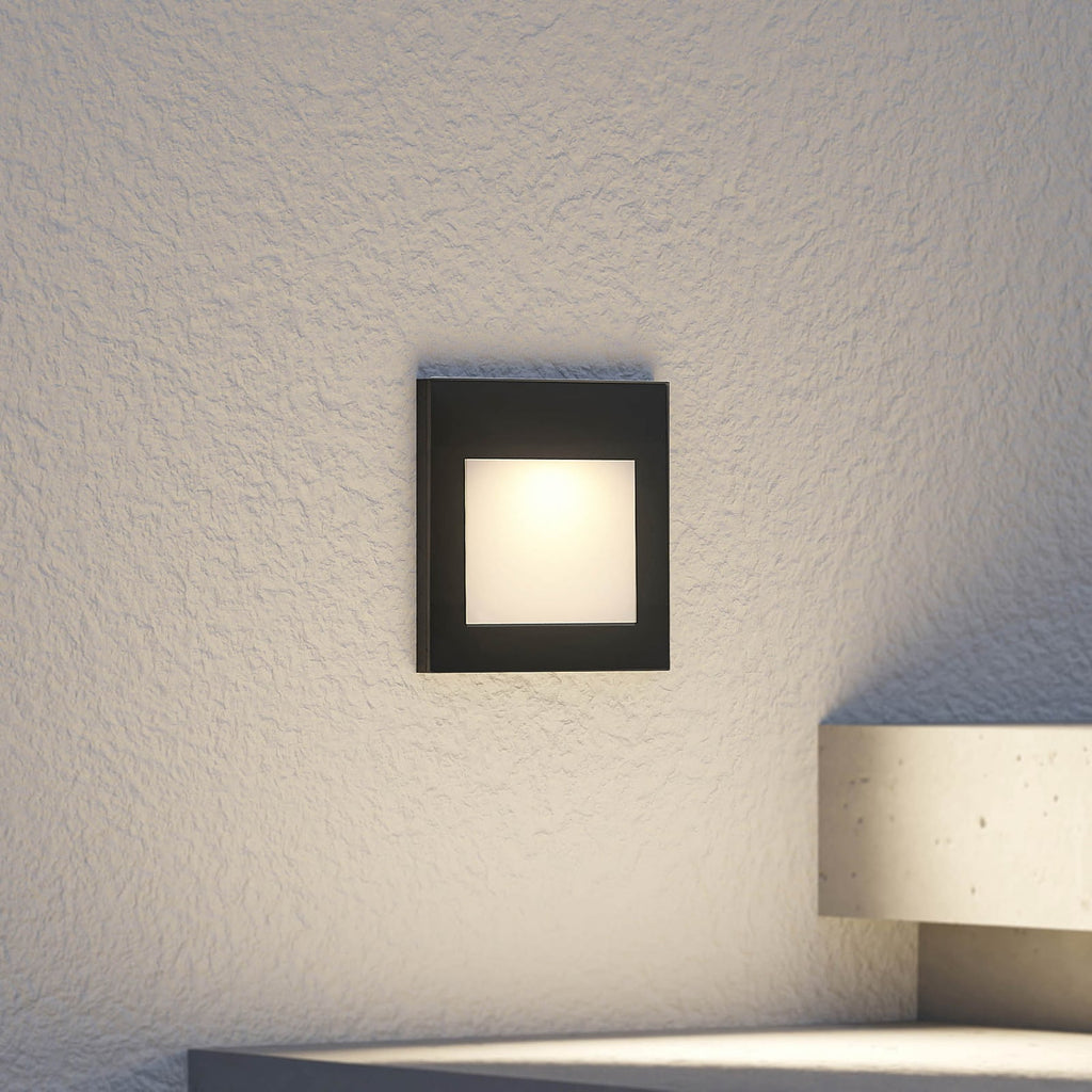 LED vegginnbyggingsspot Zamo svart forfra