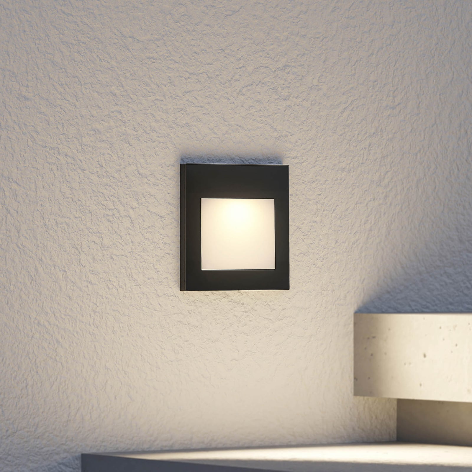LED vegginnbyggingsspot Zamo svart forfra