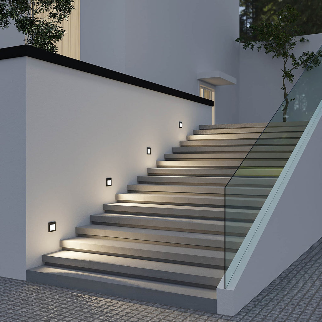 LED vegginnbyggingsspot Zamo svart bakside