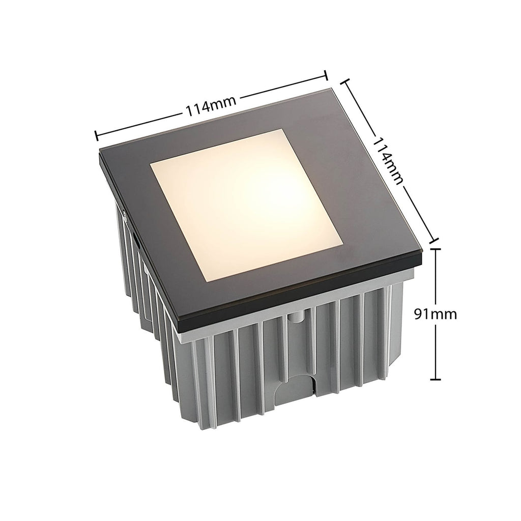LED vegginnbyggingsspot Zamo svart lysdetalj
