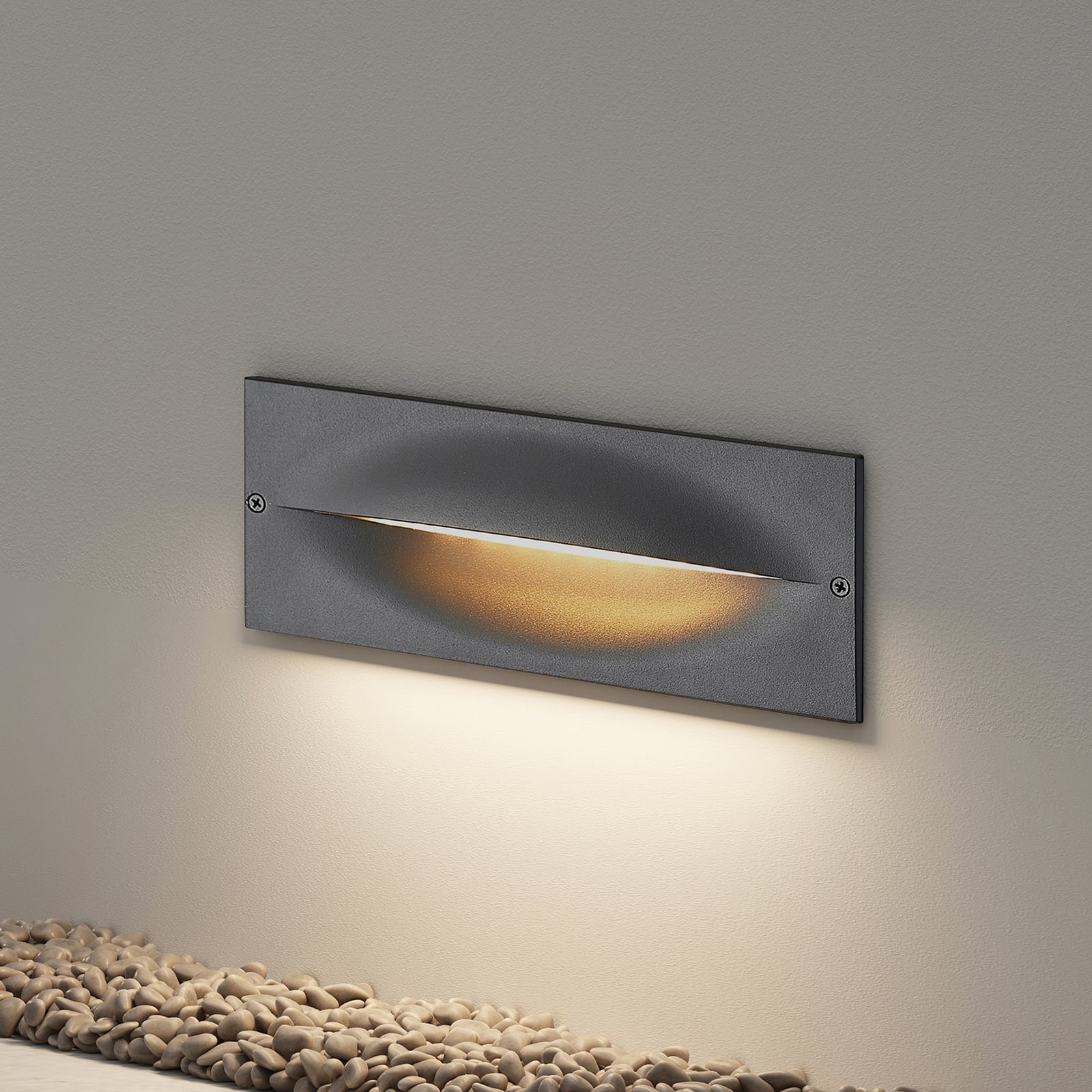 LED vegginnbyggingsspot Zandro antrasitt 25 cm 11W IP65 front