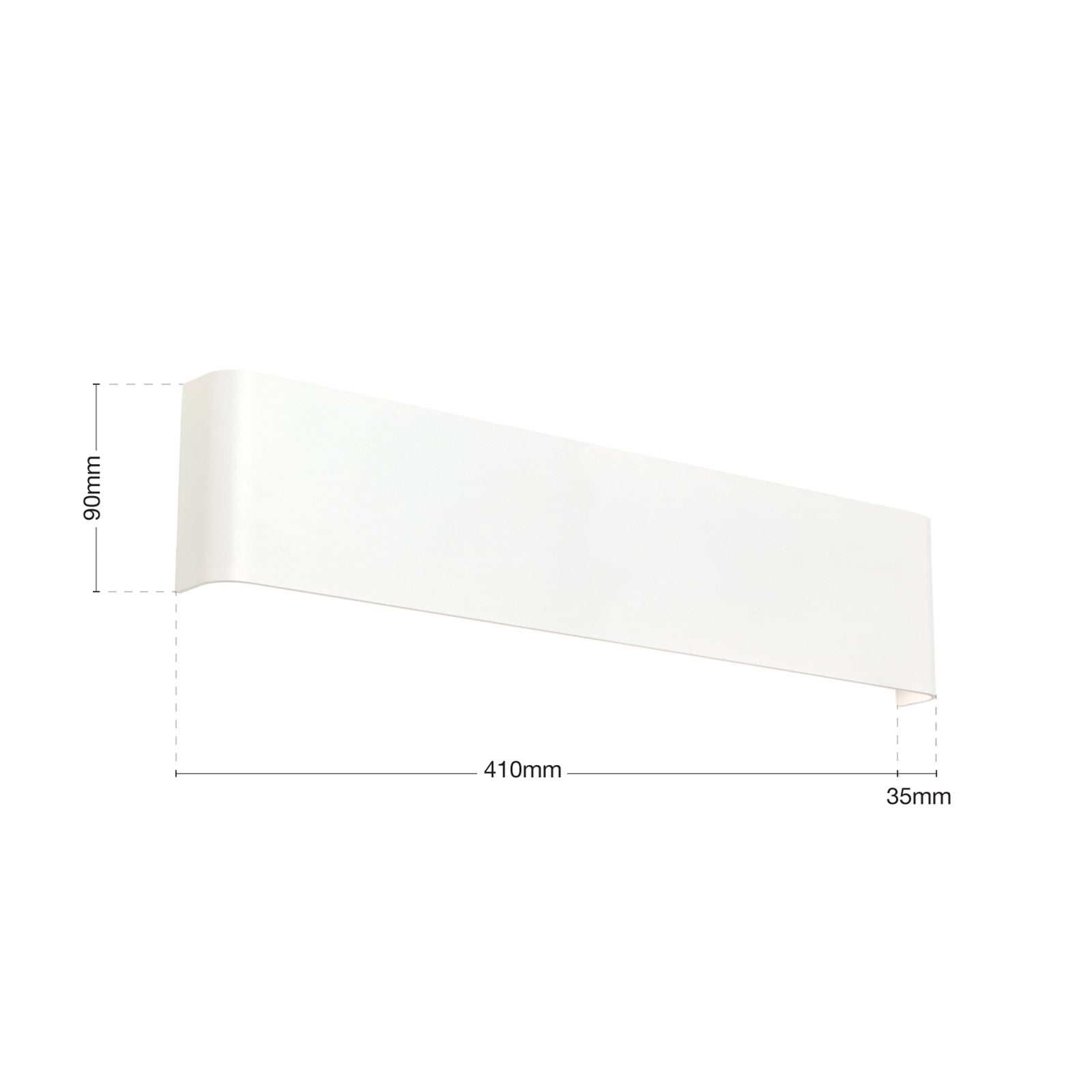 Montert LED vegglampe Accent opp og ned hvit aluminium 41 cm 14W på vegg
