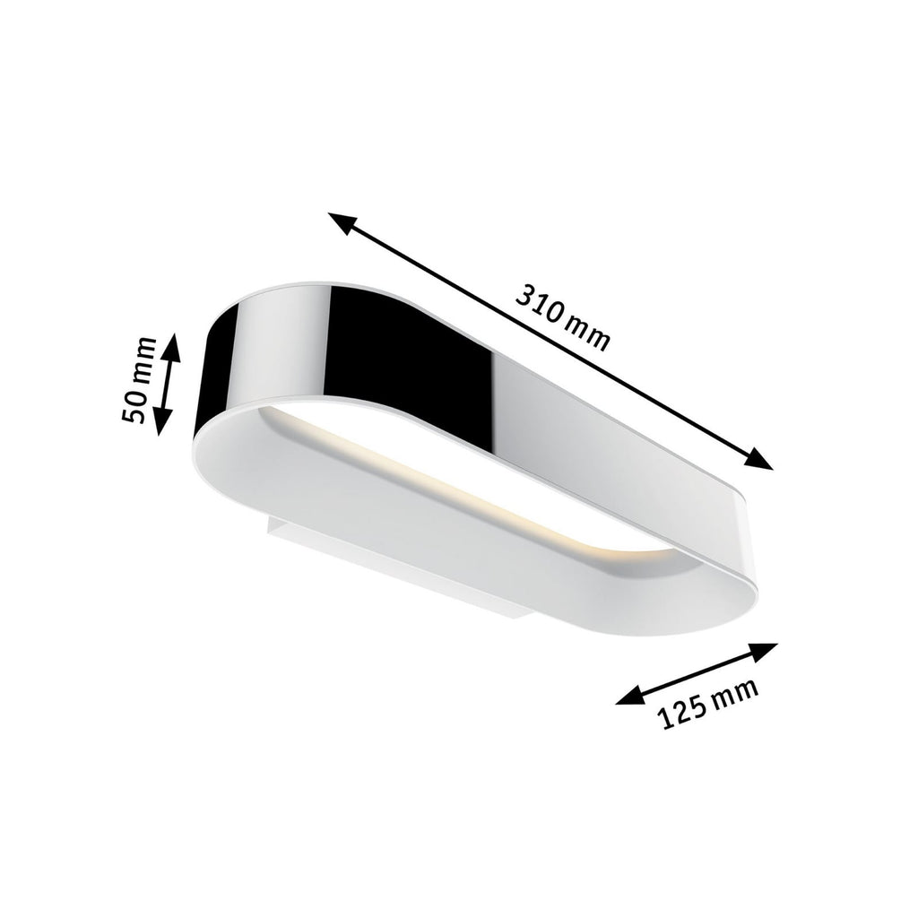 Detalj av LED vegglampe Agena dimbar krom 31 cm IP44 2700K fra Paulmann