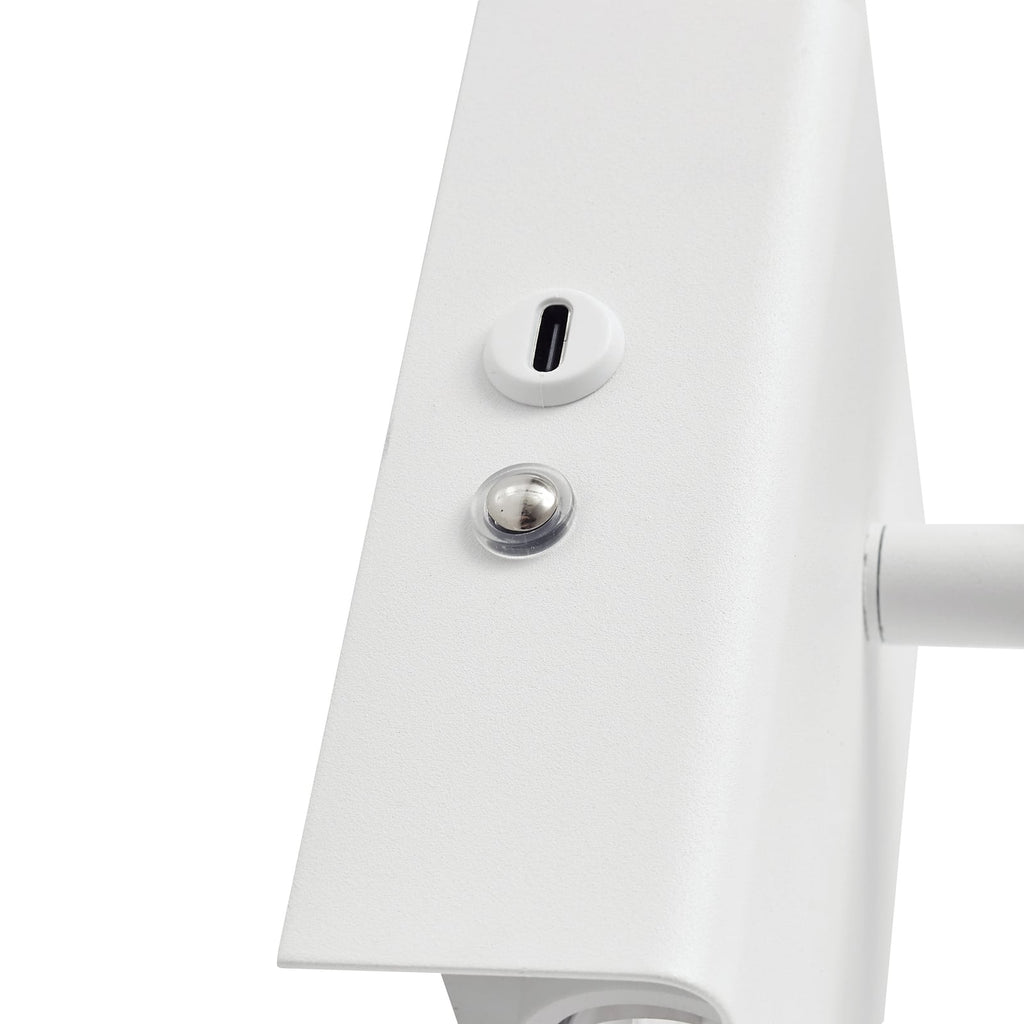 Sidevisning av LED vegglampe Agit oppladbar med berøringsdimmer hvit