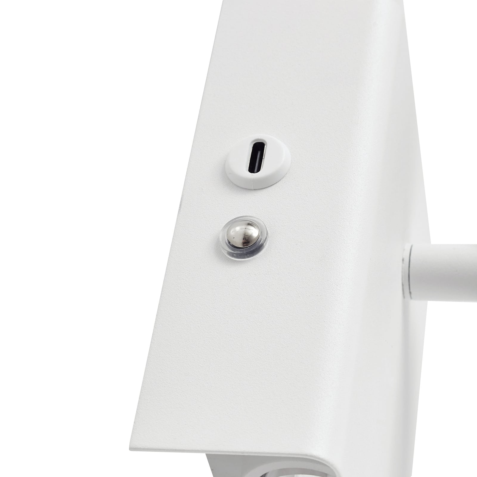 Sidevisning av LED vegglampe Agit oppladbar med berøringsdimmer hvit