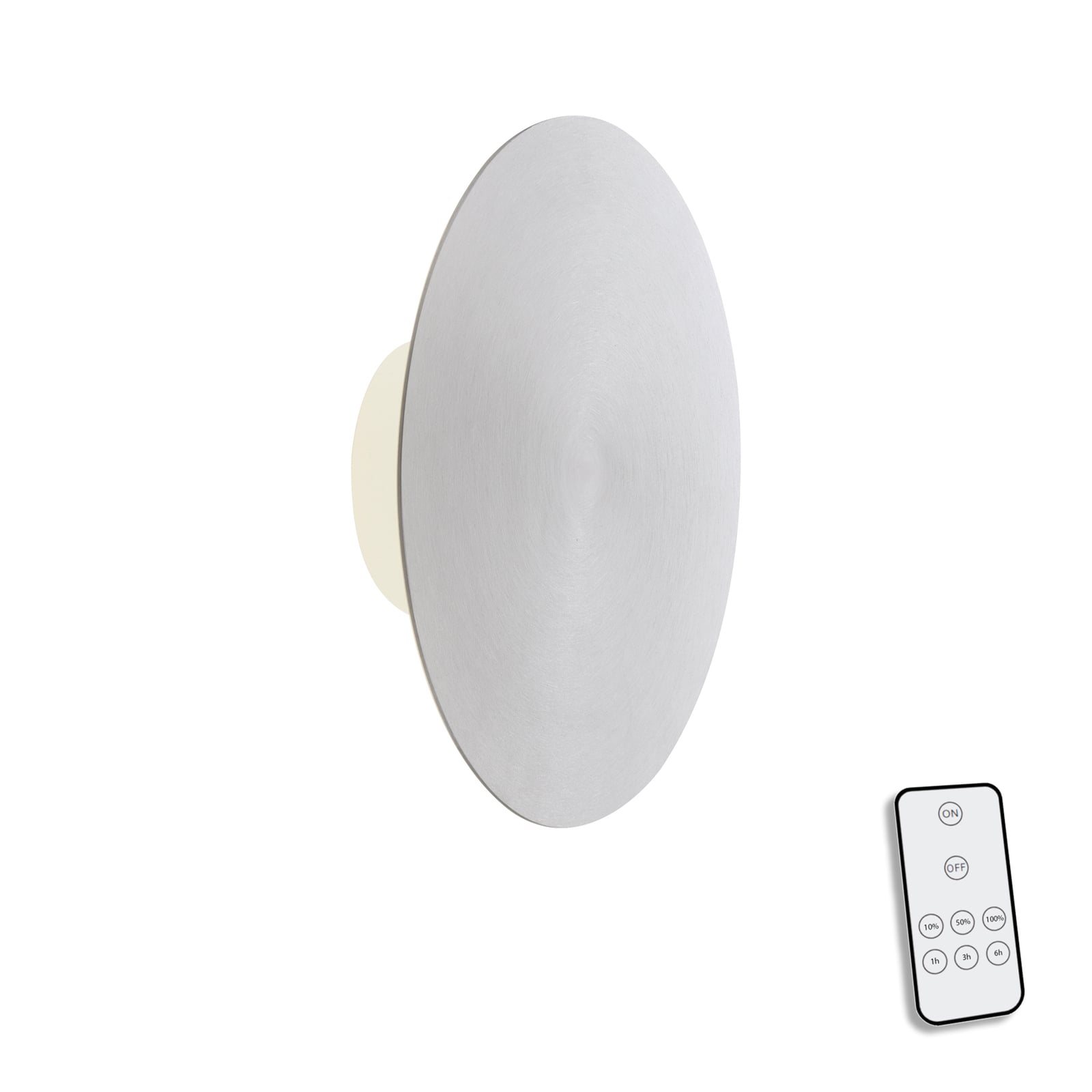 LED vegglampe Akku Puntua dimbar Ø25 cm aluminium montert på vegg