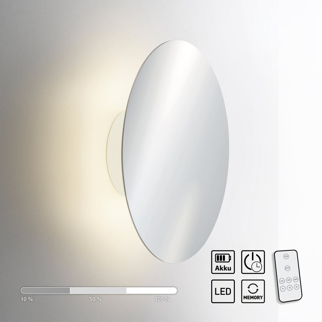 LED vegglampe Akku Puntua dimbar krom lysstyrkejustering