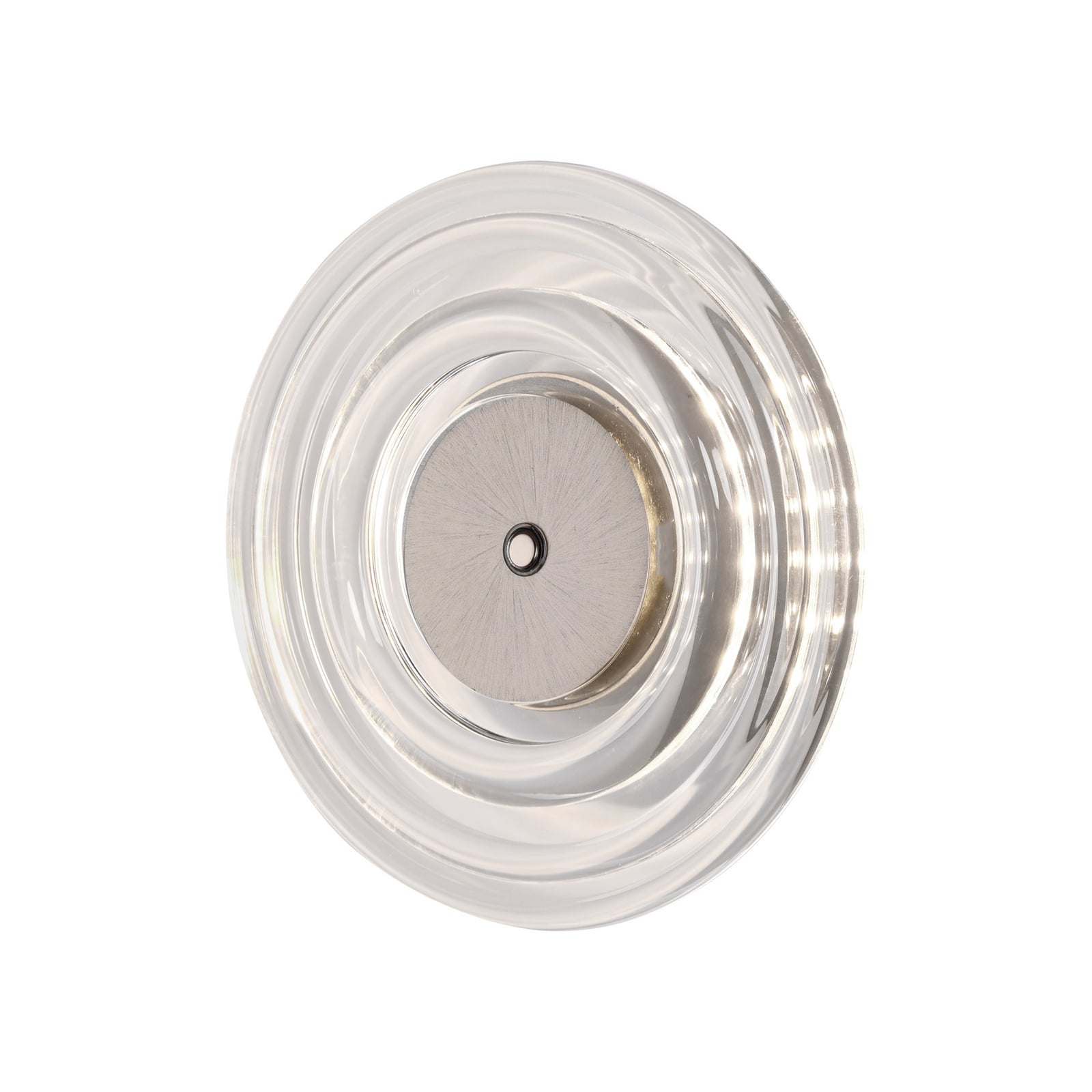 LED vegglampe Akku-Sono dimbar glass klar Ø18 cm montert
