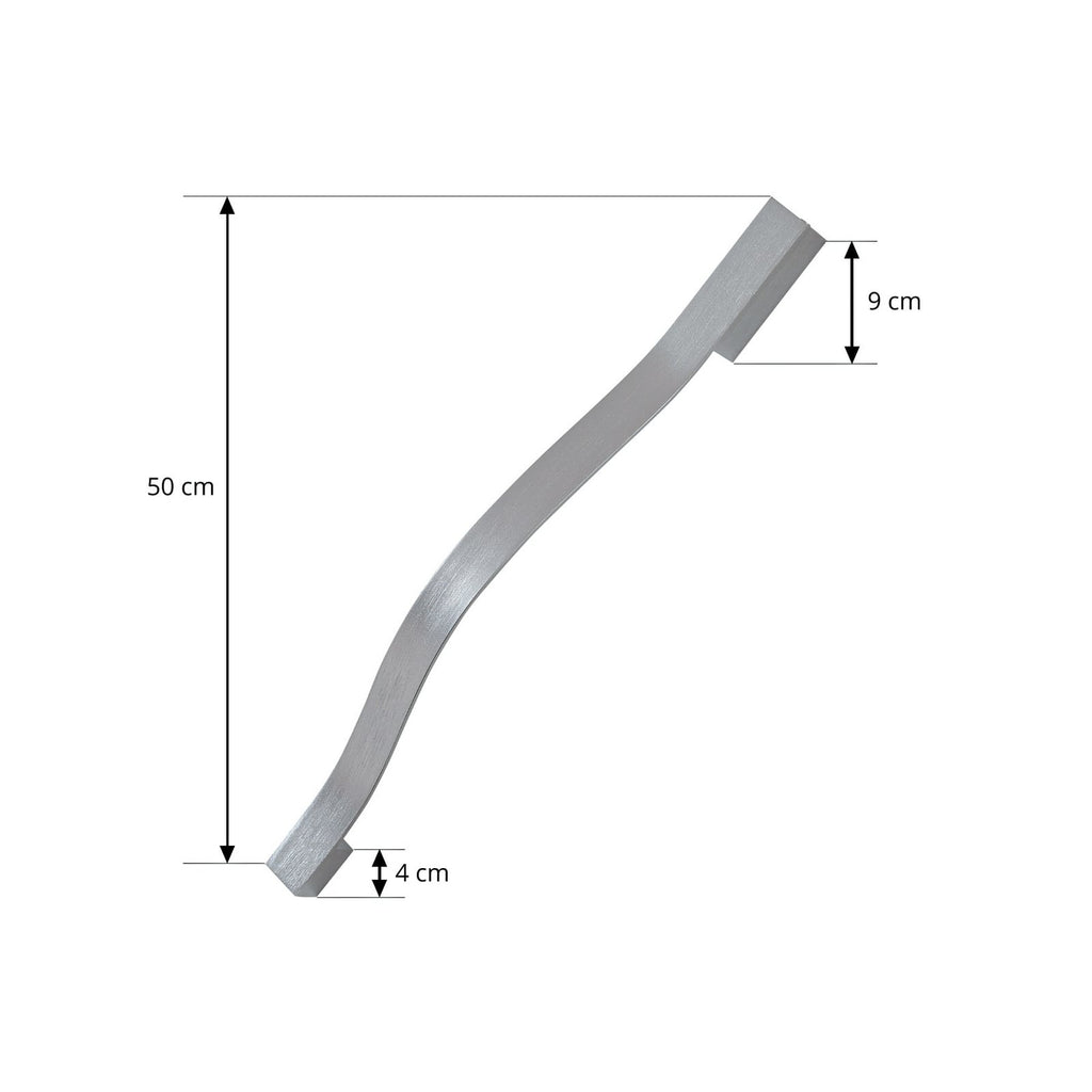 LED vegglampe Alvon sølv metall 50 cm 3000K nærbilde av lyspære