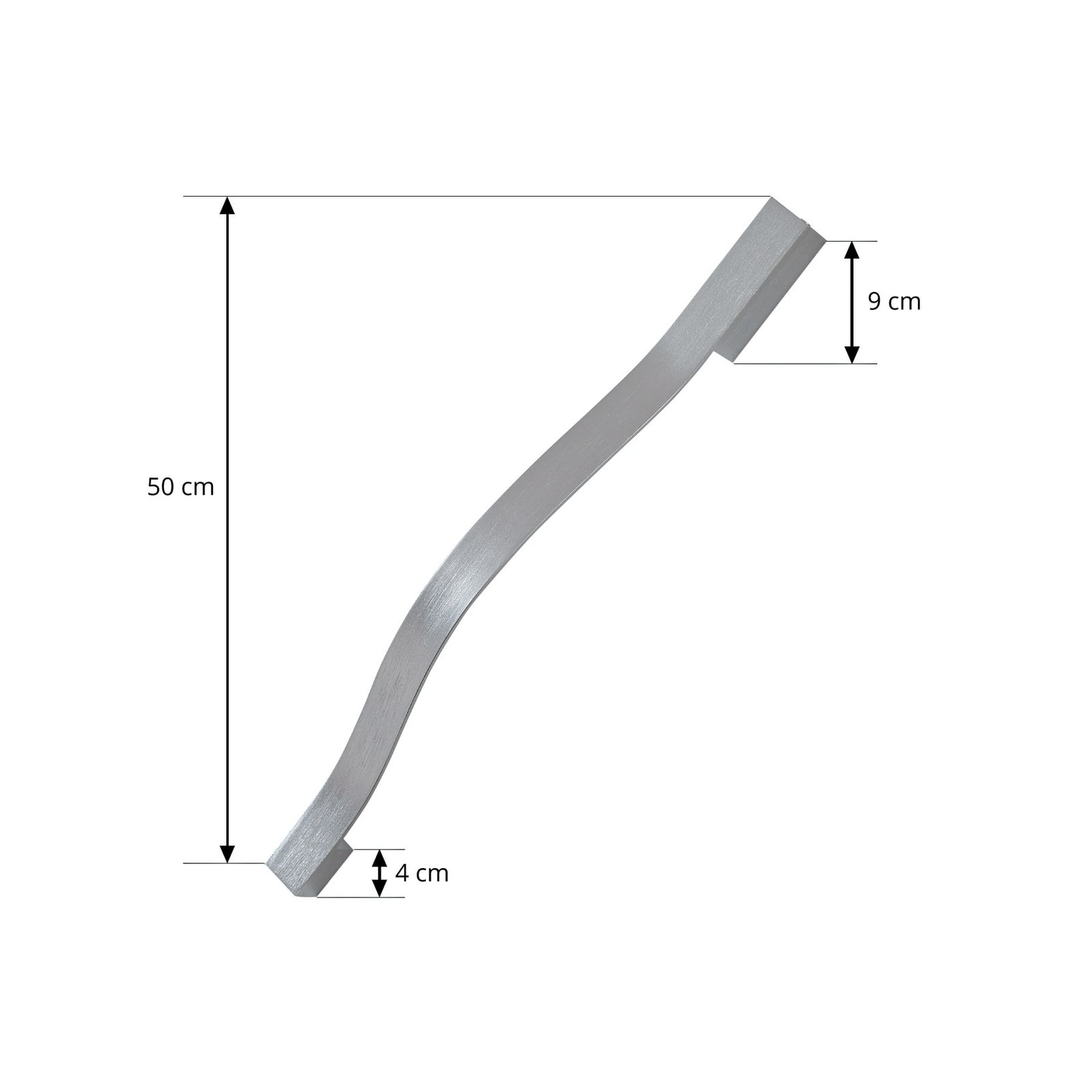 LED vegglampe Alvon sølv metall 50 cm 3000K nærbilde av lyspære