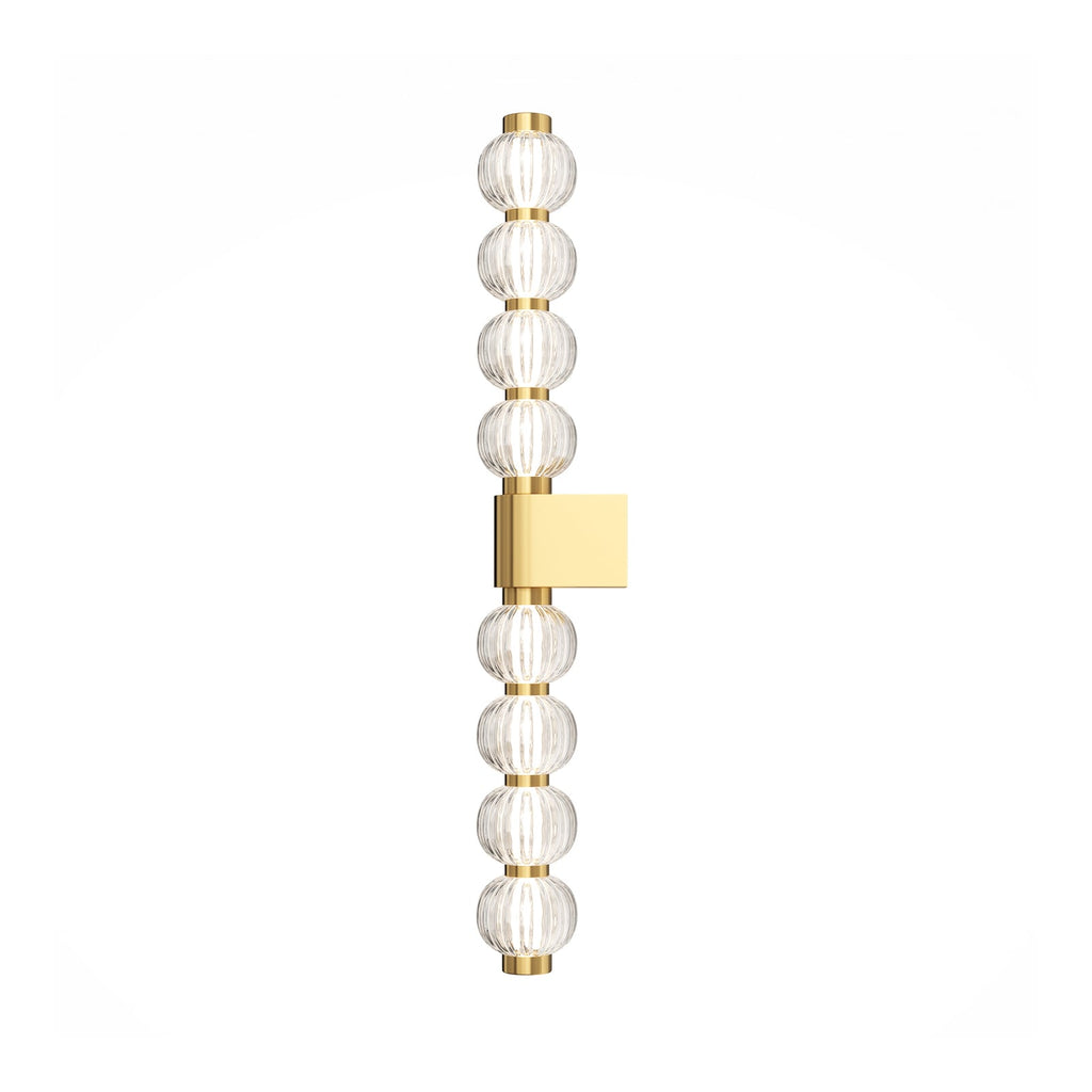 LED vegglampe Amulet linear glass og gull bakside