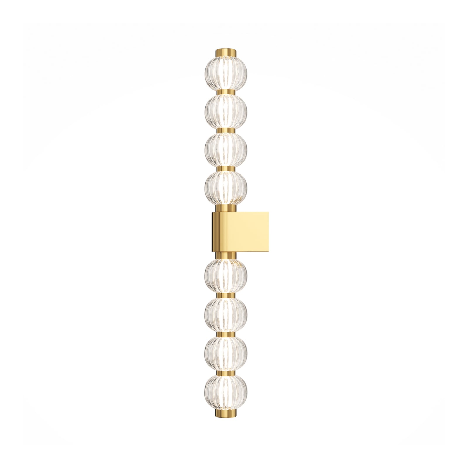 LED vegglampe Amulet linear glass og gull bakside