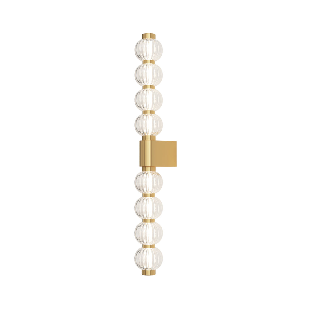LED vegglampe Amulet linear glass og gull forfra
