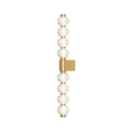 LED vegglampe Amulet linear glass og gull forfra