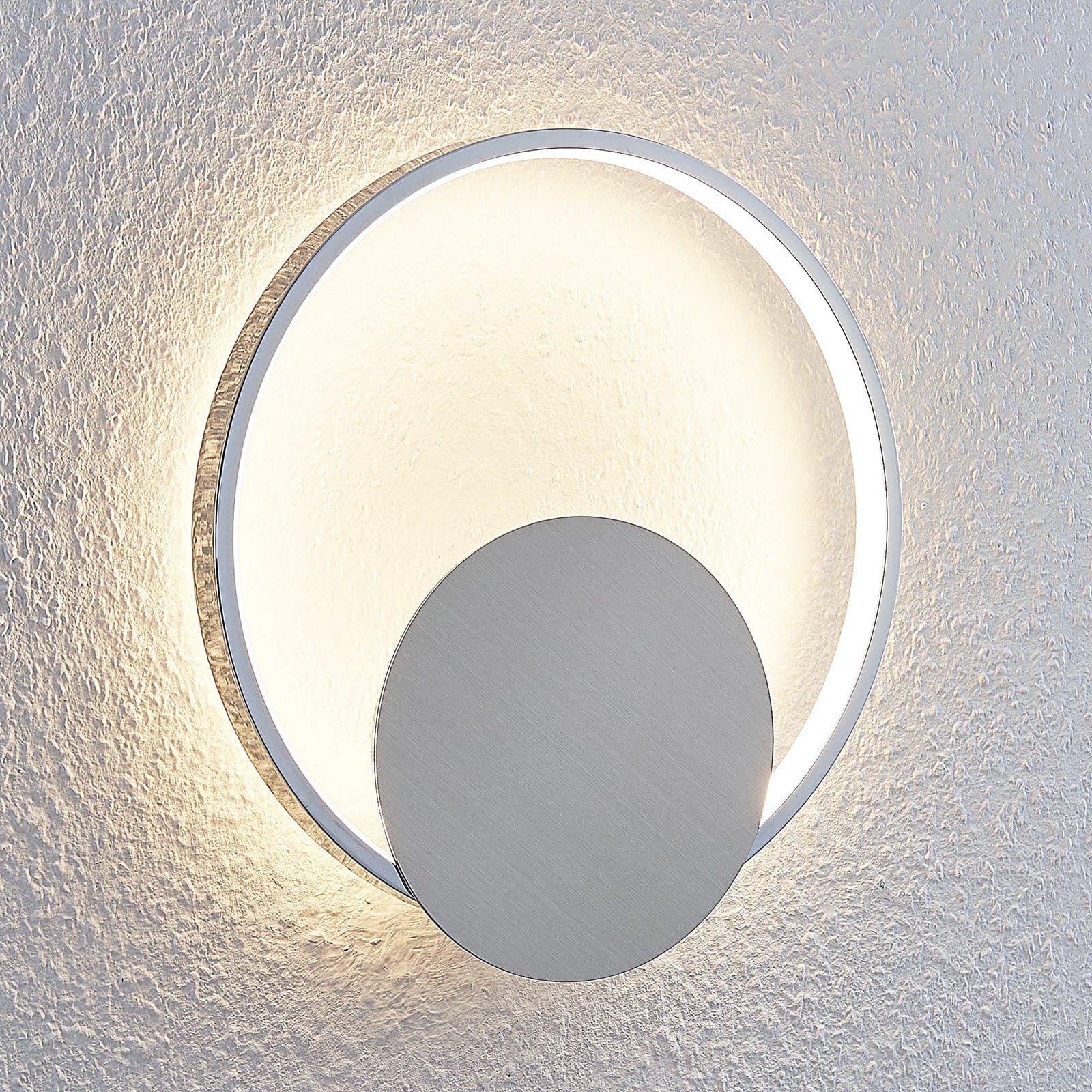 LED vegglampe Anays rund plast krom/klar forside